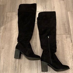Over the knee suede boot